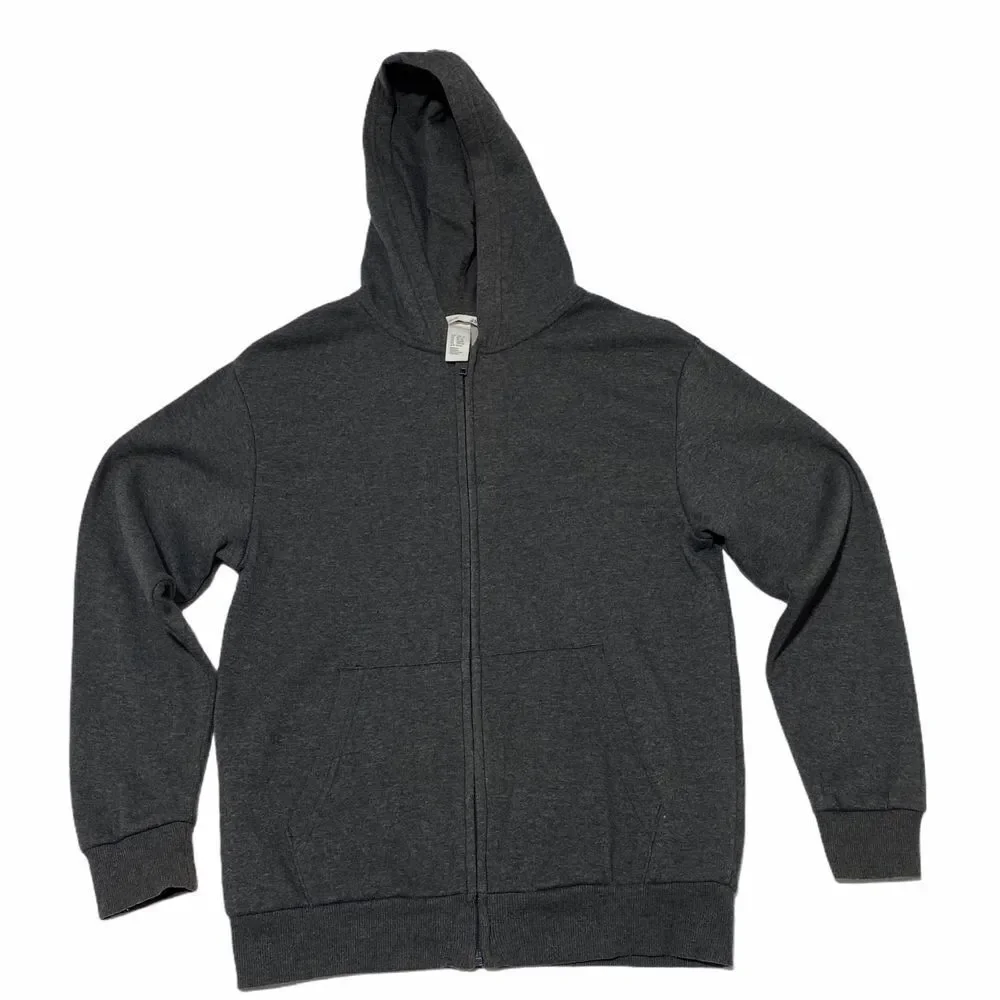 H&M Basics Gray Full Zip Hooded Sweatshirt 12-14y